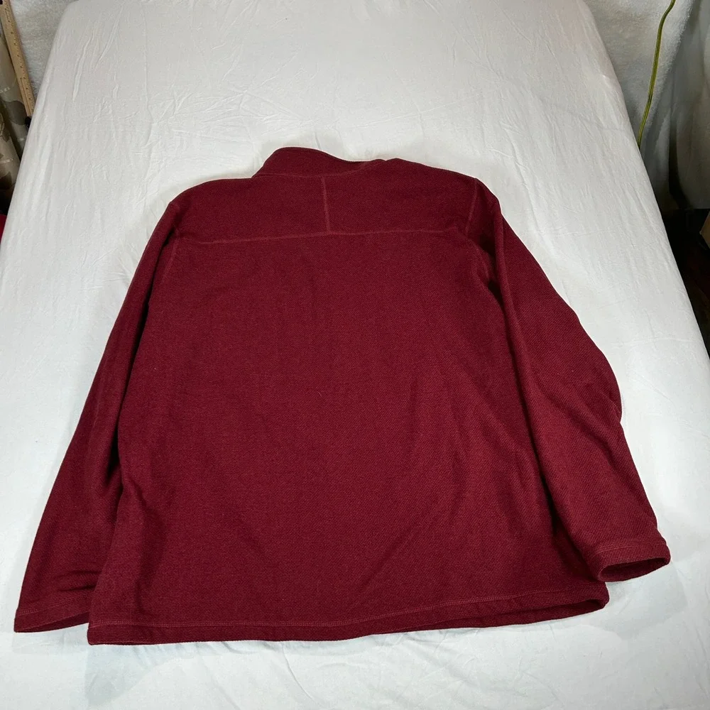 The North Face Mens XXL Burgundy Quarter Zip Fleece Pullover Sweater NF0A3YR1789